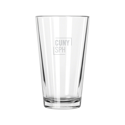 Libbey Glass 16oz-CUNY SPH Square  Engraved