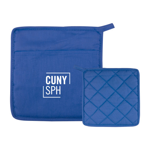 Quilted Canvas Royal Pot Holder-CUNY SPH Square