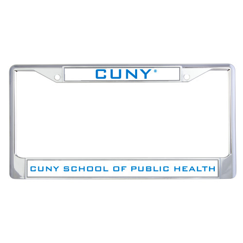 Metal License Plate Frame in Chrome-CUNY