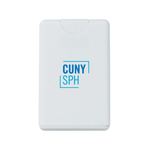 White .66 oz Card Shape Hand Sanitizer-CUNY SPH Square