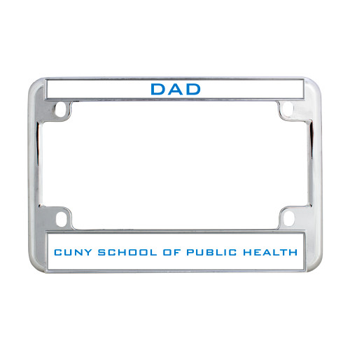 Metal Motorcycle License Plate Frame in Chrome-Dad