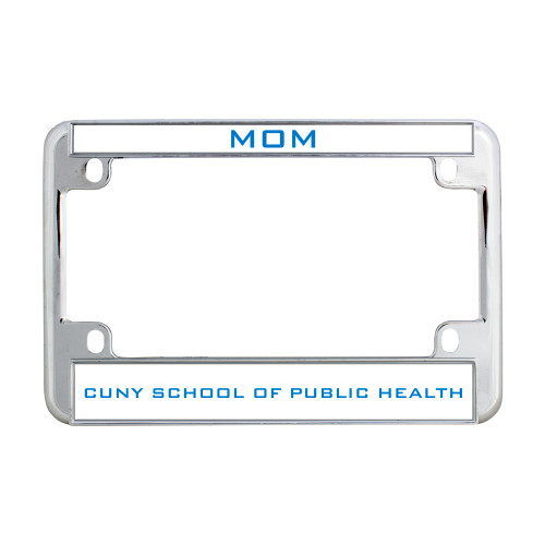 Metal Motorcycle License Plate Frame in Chrome-Mom