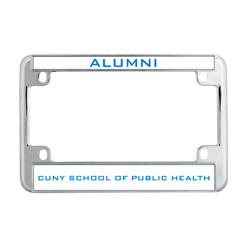 Metal Motorcycle License Plate Frame in Chrome-Alumni