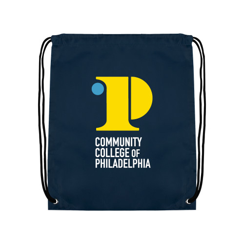  Navy Drawstring Backpack - CCP Institutional Mark - Vertical