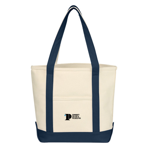  Cotton Canvas Natural/Navy Tote Bag - CCP Institutional Mark