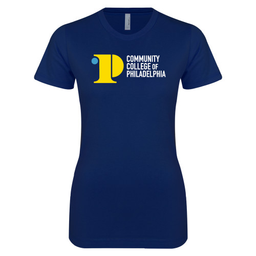  Next Level Womens Navy Boyfriend Tee - CCP Institutional Mark