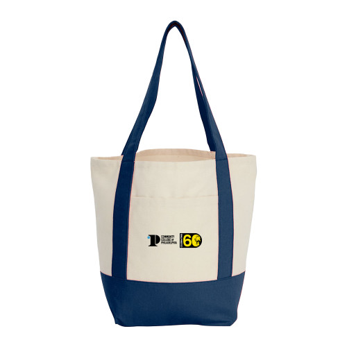  Mini Navy Recycled 8oz Cotton Canvas Tote - CCP Celebrating 60 Years Horizontal