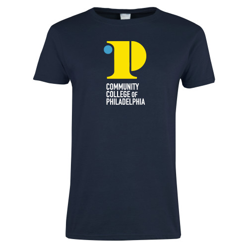  Womens Navy Short Sleeve Tee - CCP Institutional Mark - Vertical