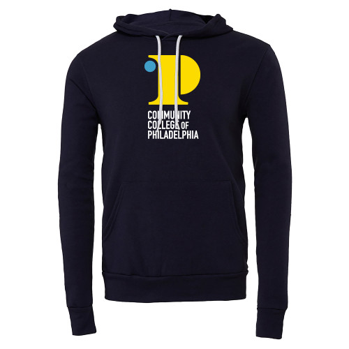  Bella + Canvas Navy Fleece Hood - CCP Institutional Mark - Vertical