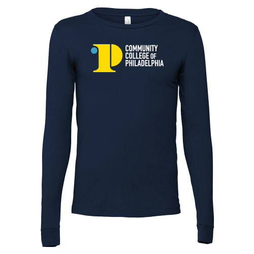  Bella + Canvas Navy Jersey Cotton Long Sleeve T Shirt - CCP Institutional Mark