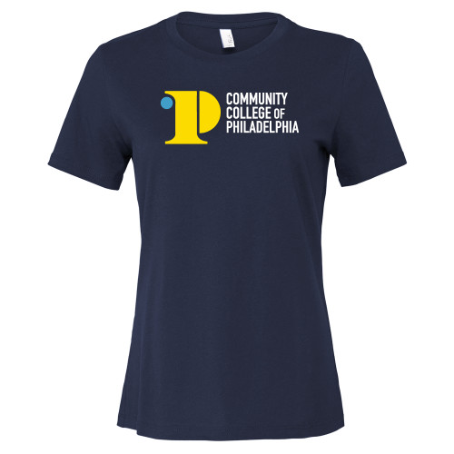  Bella + Canvas Womens Navy Relaxed Cotton T Shirt - CCP Institutional Mark