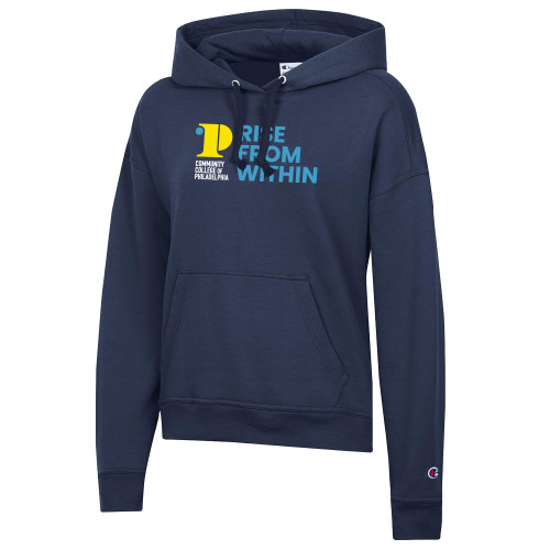 CC of Philadelphia Champion Womens Navy Powerblend Pullover Hood - CCP Rise From Within