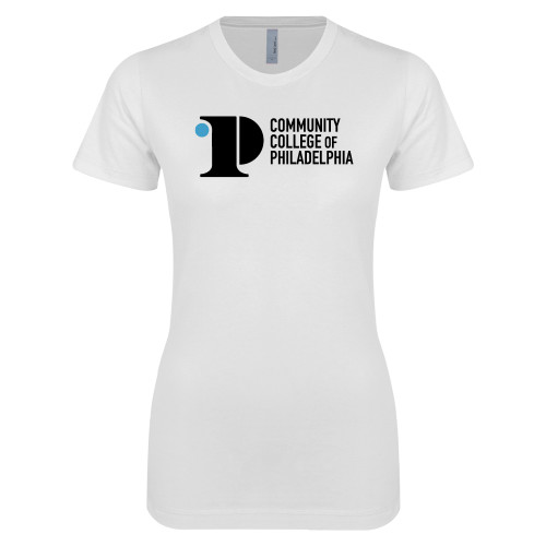  Next Level Womens White Boyfriend Tee - CCP Institutional Mark