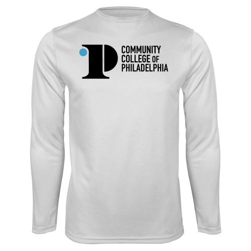  White Performance Long Sleeve Shirt - CCP Institutional Mark