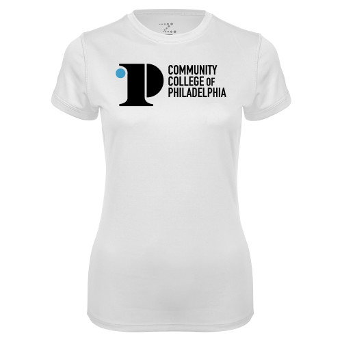  Womens White Performance Tee - CCP Institutional Mark