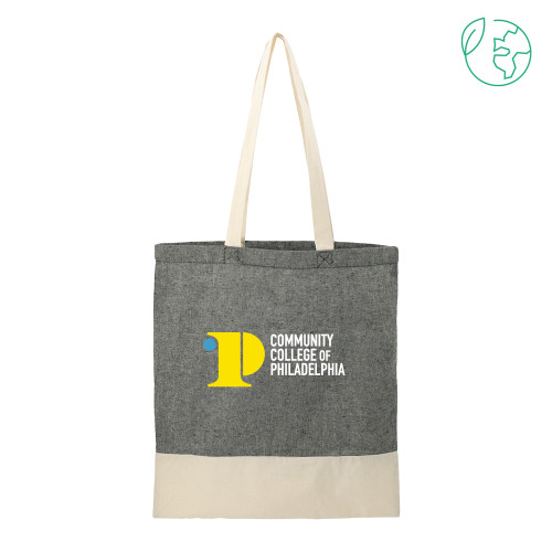  Split Recycled Black Cotton Twill Convention Tote - CCP Institutional Mark