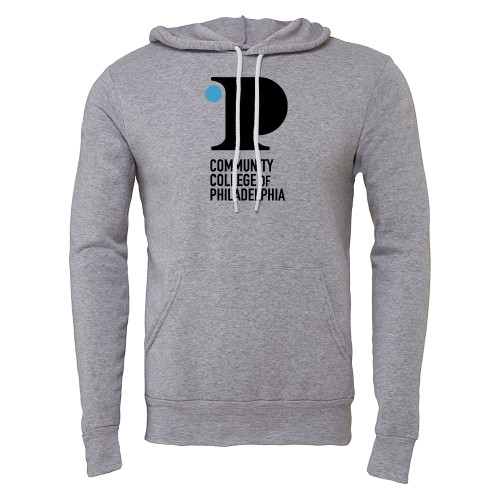  Bella + Canvas Heather Grey Fleece Hood - CCP Institutional Mark - Vertical