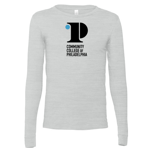  Bella + Canvas Ash Grey Jersey Cotton Long Sleeve T Shirt - CCP Institutional Mark - Vertical