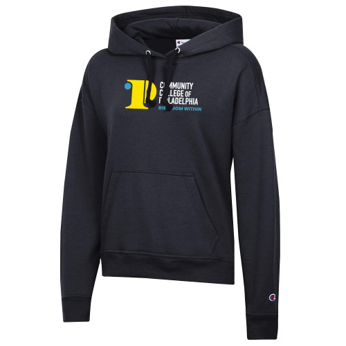  Champion Womens Black Powerblend Pullover Hood - CCP Rise From Within - Vertical