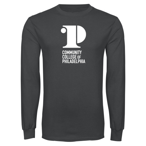  Charcoal Long Sleeve T Shirt - CCP Institutional Mark - Vertical