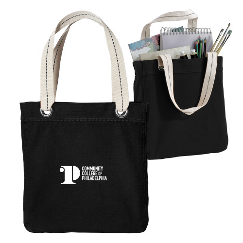  Allie Black Canvas Tote - CCP Institutional Mark