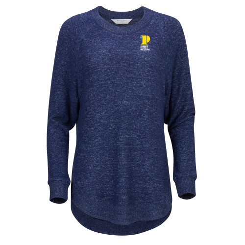  Boxercraft Womens Navy Heather Cuddle Oversized Crew - CCP Institutional Mark - Vertical