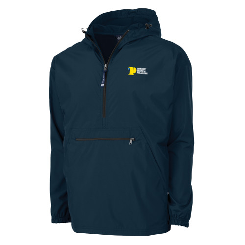  Charles River Womens Navy Pack N Go Pullover Jacket - CCP Institutional Mark