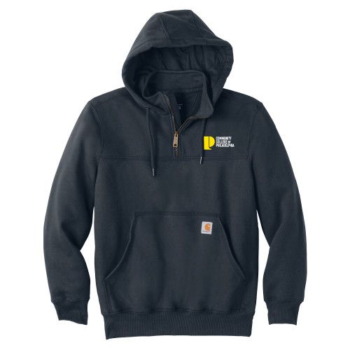  Carhartt Navy Rain Defender Paxton Hooded Zip Sweatshirt - CCP Institutional Mark