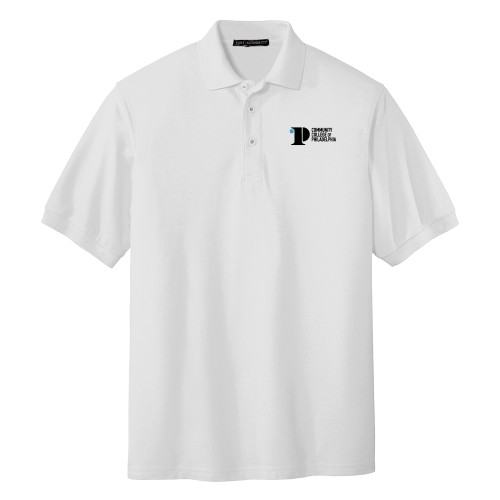  White Silk Touch Polo - CCP Institutional Mark