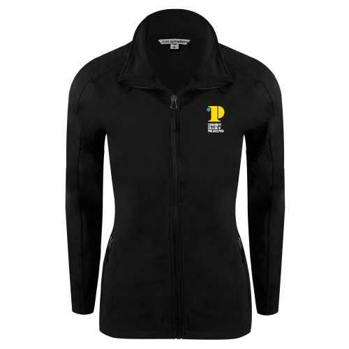  Womens Black Softshell Jacket - CCP Institutional Mark - Vertical