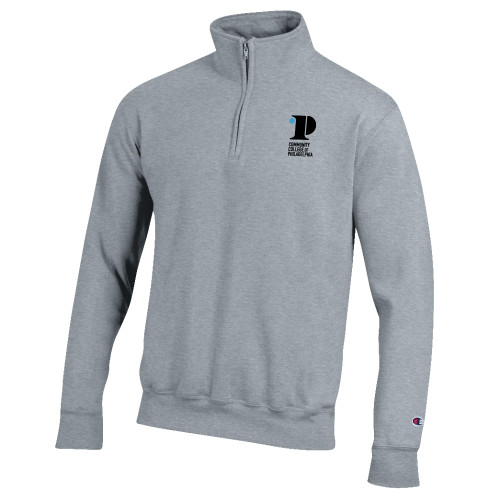  Champion Heather Grey Fleece 1/4 Zip - CCP Institutional Mark - Vertical