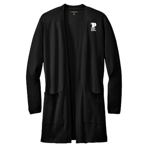  Mercer + Mettle Womens Black Open Front Cardigan Sweater - CCP Institutional Mark - Vertical