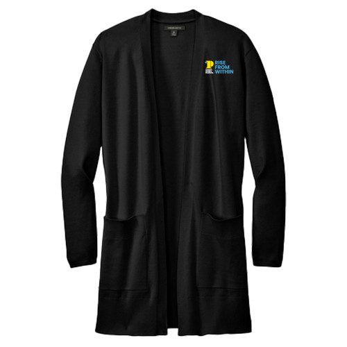  Mercer + Mettle Womens Black Open Front Cardigan Sweater - CCP Rise From Within