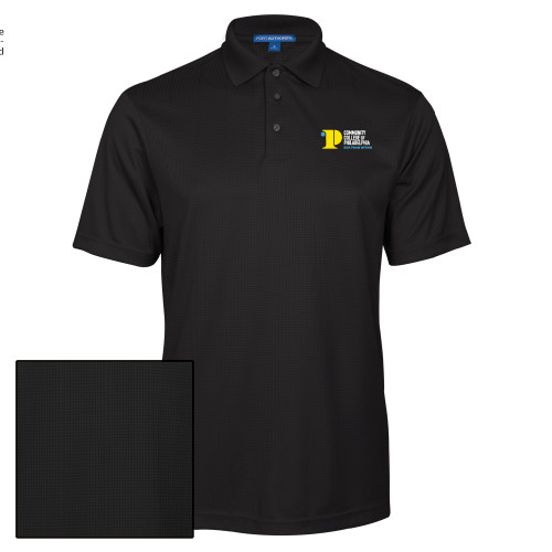 CC of Philadelphia Black Performance Fine Jacquard Polo - CCP Rise From Within - Vertical