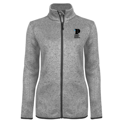  Womens Grey Heather Fleece Jacket - CCP Institutional Mark - Vertical