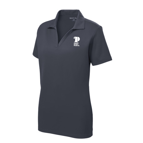  Womens Charcoal Dry Mesh Polo - CCP Institutional Mark - Vertical