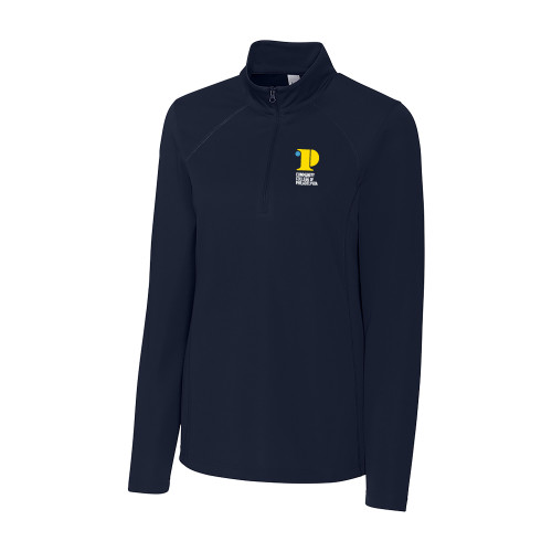  C&B Womens Dark Navy Clique Ice Pique Half Zip - CCP Institutional Mark - Vertical