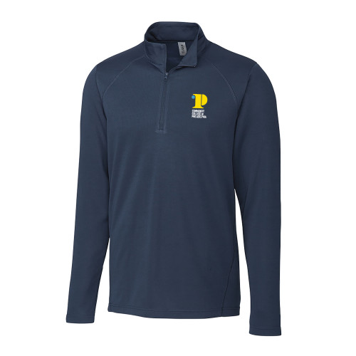  C&B Dark Navy Clique Ice Pique Half Zip - CCP Institutional Mark - Vertical