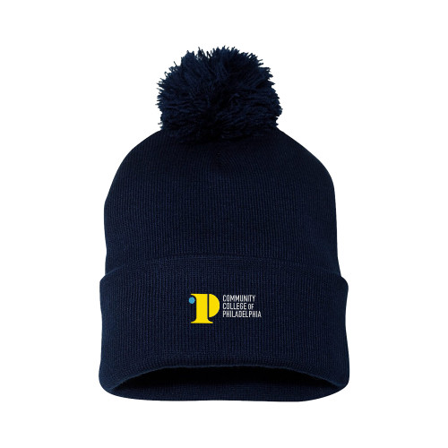  Sportsman Navy Pom Pom Cuffed Beanie - CCP Institutional Mark