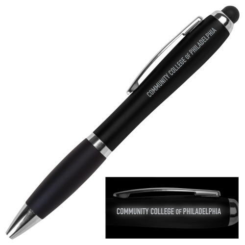  LIGHT UP LOGO Black Stylus Pen - CCP Insitituional Wordmark Flat Engraved