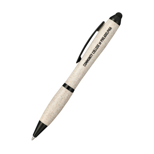  Nash Wheat Straw Ballpoint Beige Stylus Pen - CCP Insitituional Wordmark Flat
