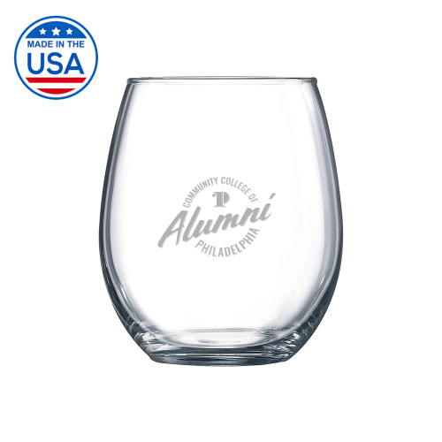  Libbey Stemless Glass 17oz - CCP Alumni BadgeEngraved