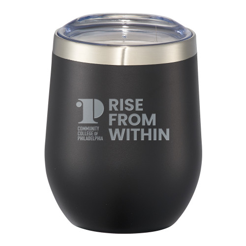 CC of Philadelphia Corzo Vacuum Insulated Black Cup 12oz - CCP Rise From Within Engraved