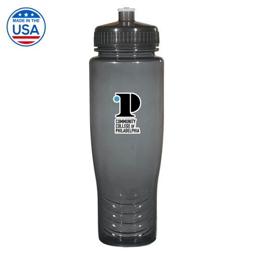  Spectrum Charcoal Sport Bottle 28oz - Community College of Philadelphia w/ Lion in Circle