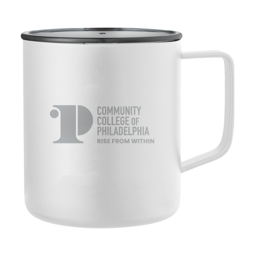  Rover Camp Vacuum Insulated White Mug 14oz - CCP Rise From Within - Vertical Engraved