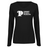 Thumbnail image for  Womens Black Long Sleeve V Neck Tee 