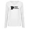 Thumbnail image for  Womens White Long Sleeve V Neck Tee 