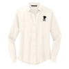 Thumbnail image for  Mercer + Mettle Womens Ivory Crepe Long Sleeve Camp Blouse