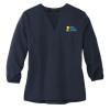Thumbnail image for  Mercer + Mettle Womens Navy 3/4 Sleeve Crepe Blouse