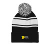 Thumbnail image for  Black/White Two Tone Knit Pom Beanie w/Cuff